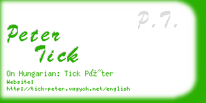 peter tick business card